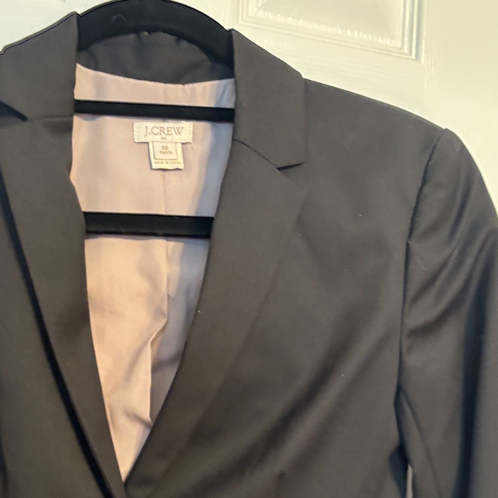 J CREW Classic Black Women's Blazer - Tailored Two-Button Jacket size 00P NWOT - Picture 5 of 10